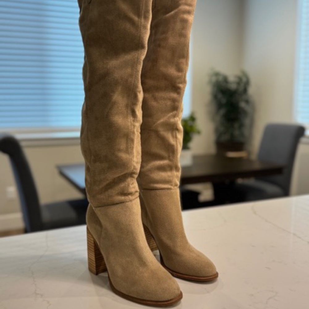 Vici Saint Slouch Knee-High Boot in Taupe